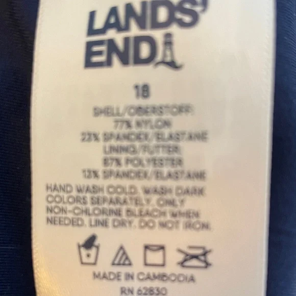 Lands' End Blue Floral Tankini Top - Picture 6 of 6